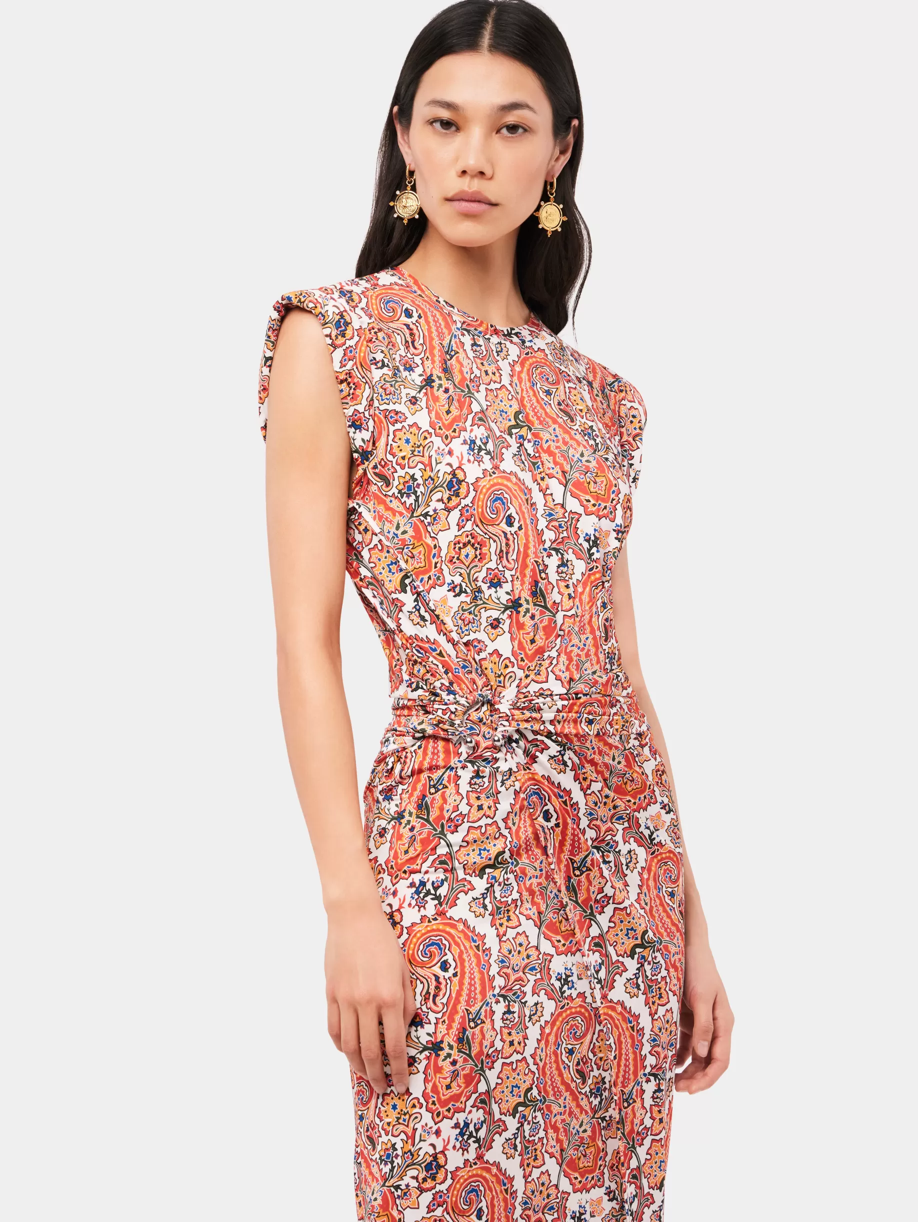 paisley_printed_draped_dress_with_signature_piercing_2.webp Rabanne Paisley printed draped dress with signature piercing