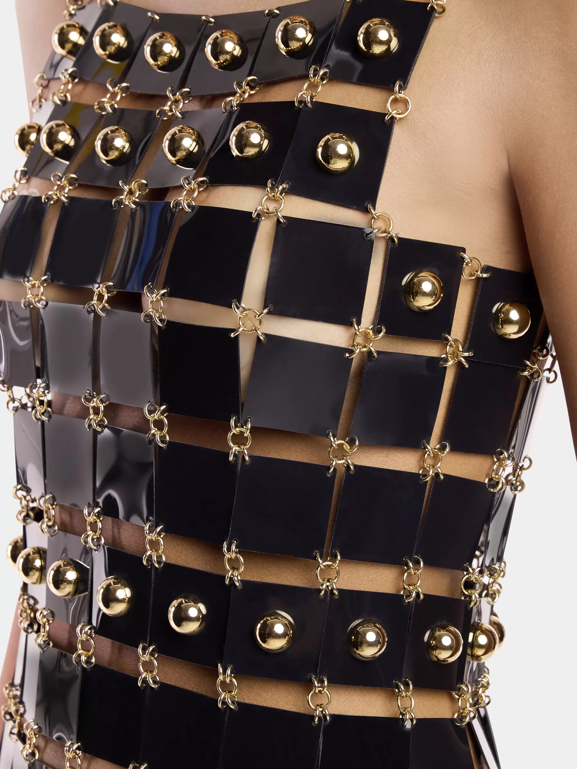 short_dress_in_rhodoid_assembly_4.webp Rabanne SHORT DRESS IN RHODOID ASSEMBLY